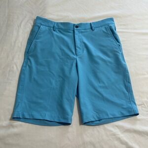 Dunning‎ Golf Shorts Mens 32 Light Blue Performance Stretch Flat Front Athletic